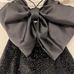 Zara bow trim sequin romper